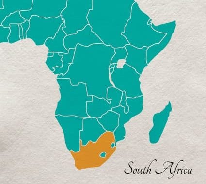 Location of South Africa, an overview map