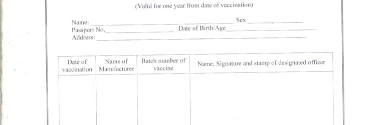 Oral Polio Vaccination Certificate India