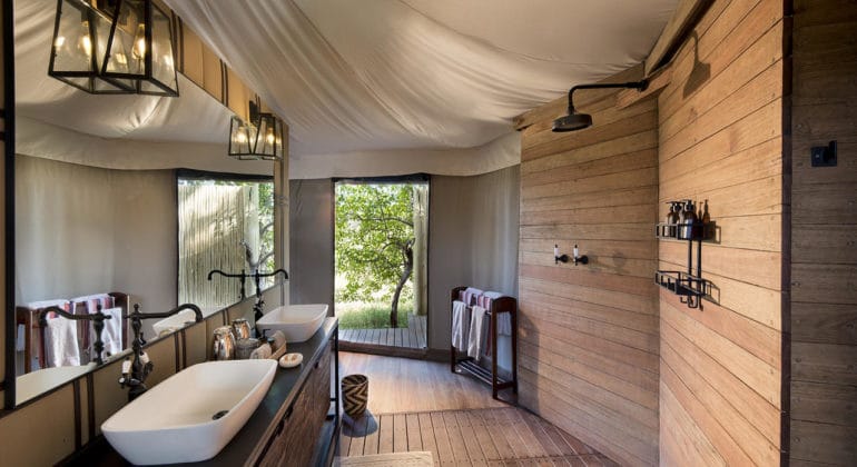 Nxabega Okavango Tented Camp Bathroom