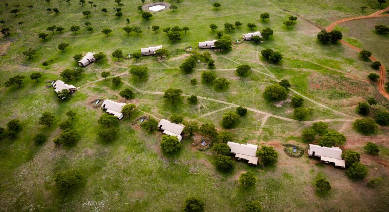 Singita Sabora Tented Camp Aerial View
