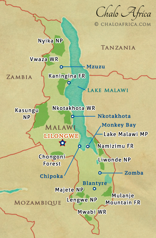 Malawi Safari Map